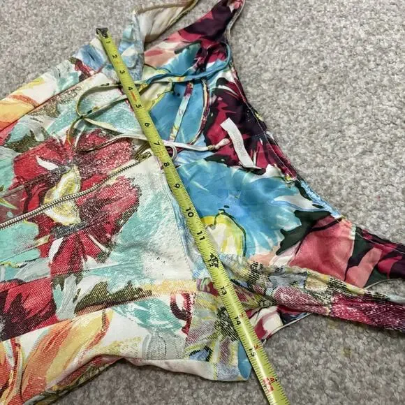 Roberto Cavalli S/S 2003 Bustier Corset Floral Abstract Denim Silk Top Vintage - Picture 5 of 12